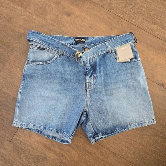 Tom Ford Belted Jeans Denim Shorts size 26 New S - Picture 9 of 12